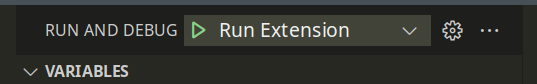 "Run" dropdown in "Run and Debug" menu of VS Code.