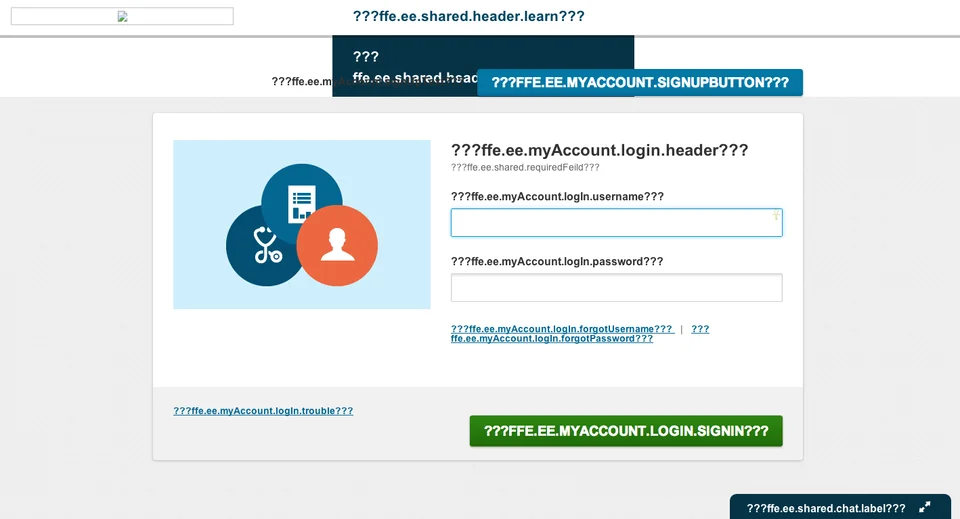 A screenshot of a user login failure on healthcare.gov