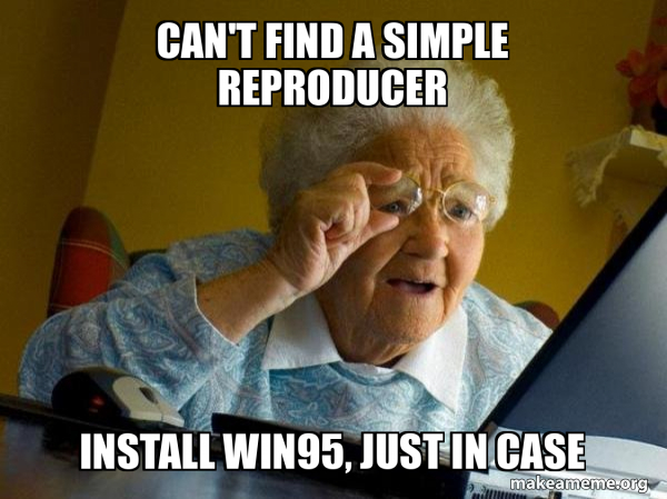 Meme about reproducing bugs
