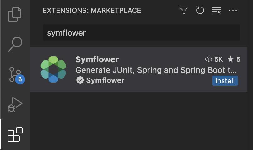 Find Symflower on the Visual Studio Marketplace and click Install to start generating unit tests